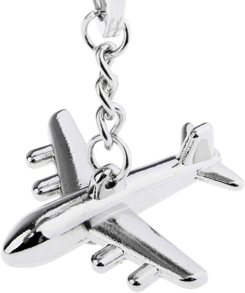Freedale Polished Silver Aircraft Airplane Air Plane Model Metal Keychain Key Chain Ring Keyfob Keyring Keyrings (Silver) - Image 3
