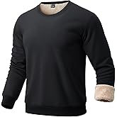 EKLENTSON Men’s Sherpa Lined Sweatshirts Winter Thick Warm Fleece Lined Sweatshirt Cotton Crewneck Pullover Casual Tops
