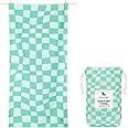 Dock & Bay Beach Towel - Quick Dry, Sand Free - Compact, Lightweight - 100% Recycled - Includes Bag - Check Mate - Extra Large (200x90cm, 78x35)
