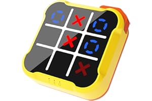 VISREFUR Tic Tac Toe Game, 3-in-1 Game Machine, Handheld Electronic Puzzle Games, Portable Travel Game for Trip, Office Break, Queue Time, Birthday Gift for Kids Adult