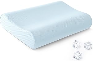 AM AEROMAX Cooling Contour Memory Foam Pillow, Cervical Pillow for Neck Pain Relief, Neck Orthopedic Sleeping Pillows for Side, Back and Stomach Sleepers.