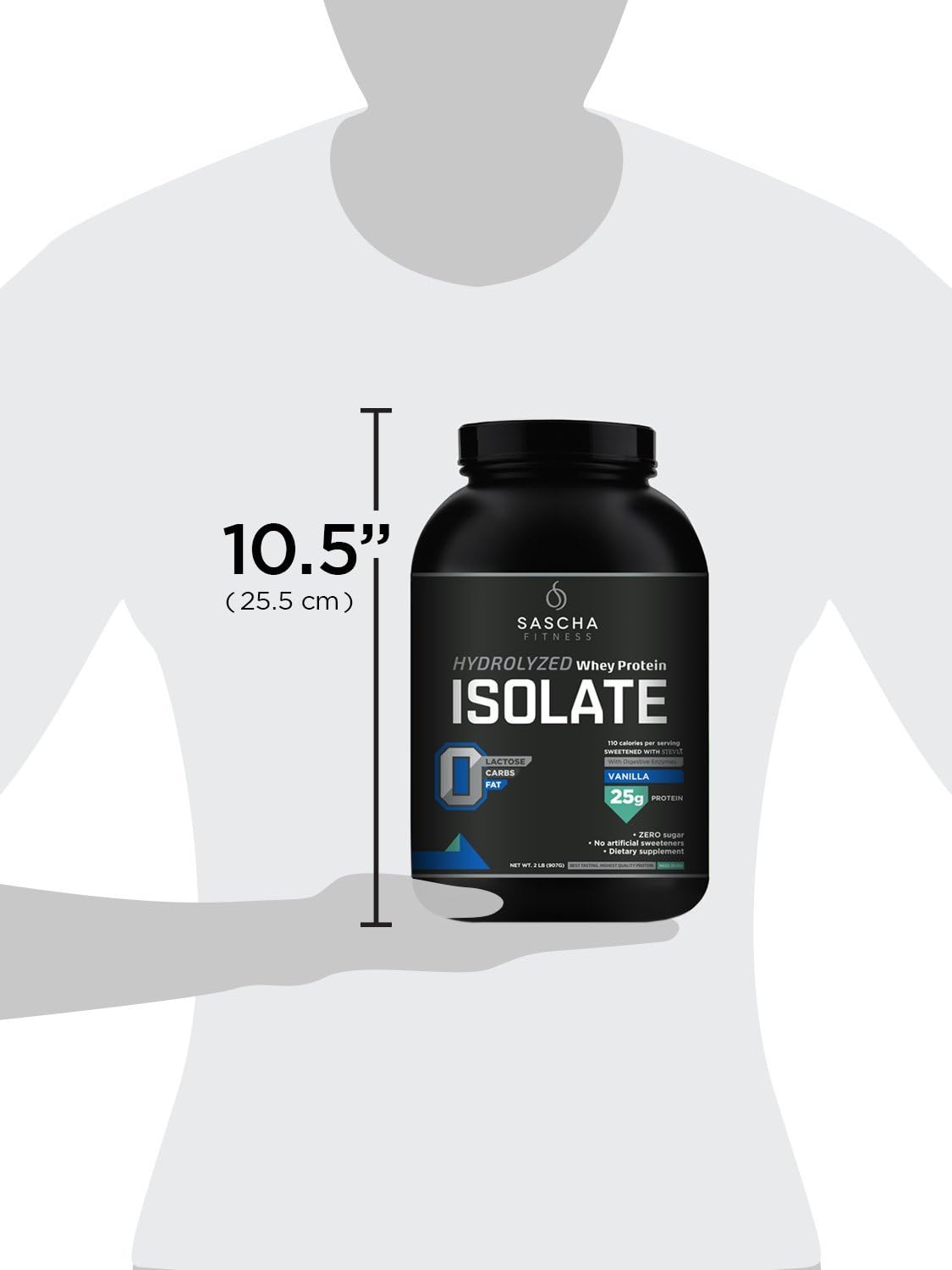 Sascha Fitness Hydrolyzed Whey Protein Isolate,100% Grass-Fed (2 Pounds, Vanilla): Health & Personal Care