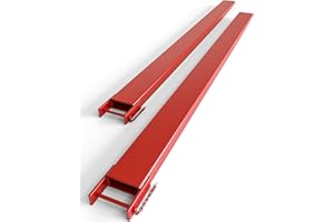 84 Inch Heavy Duty Forklift Pallet Fork Extensions – 4.5" Wide, 5500 LBS, Alloy Steel with Tire Chain – Red, Weatherproof