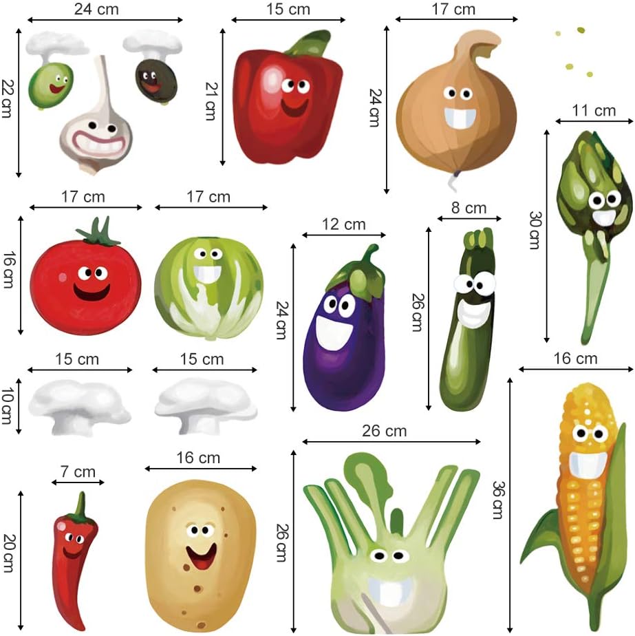 decalmile Kitchen Wall Decals Vegetable Corn Chili Funny Wall Stickers Kitchen Dining Room Wall Art Decor - Image 4