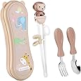Goryeo Baby Toddler Utensils Stainless Steel Kids Silverware Set with Kids Training Chopsticks and Baby Spoon and Fork for Self Feeding Learning with Case