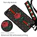 Dairnim iPhone 7 Plus Case, iPhone 8 Plus Case, Ultra-Slim Non-Slip, 3D Rose Pattern Relief, Soft TPU, Long Short Lanyard, Vintage Retro Phone Case for iPhone 7, 8 Plus 5.5 Inches, Brown