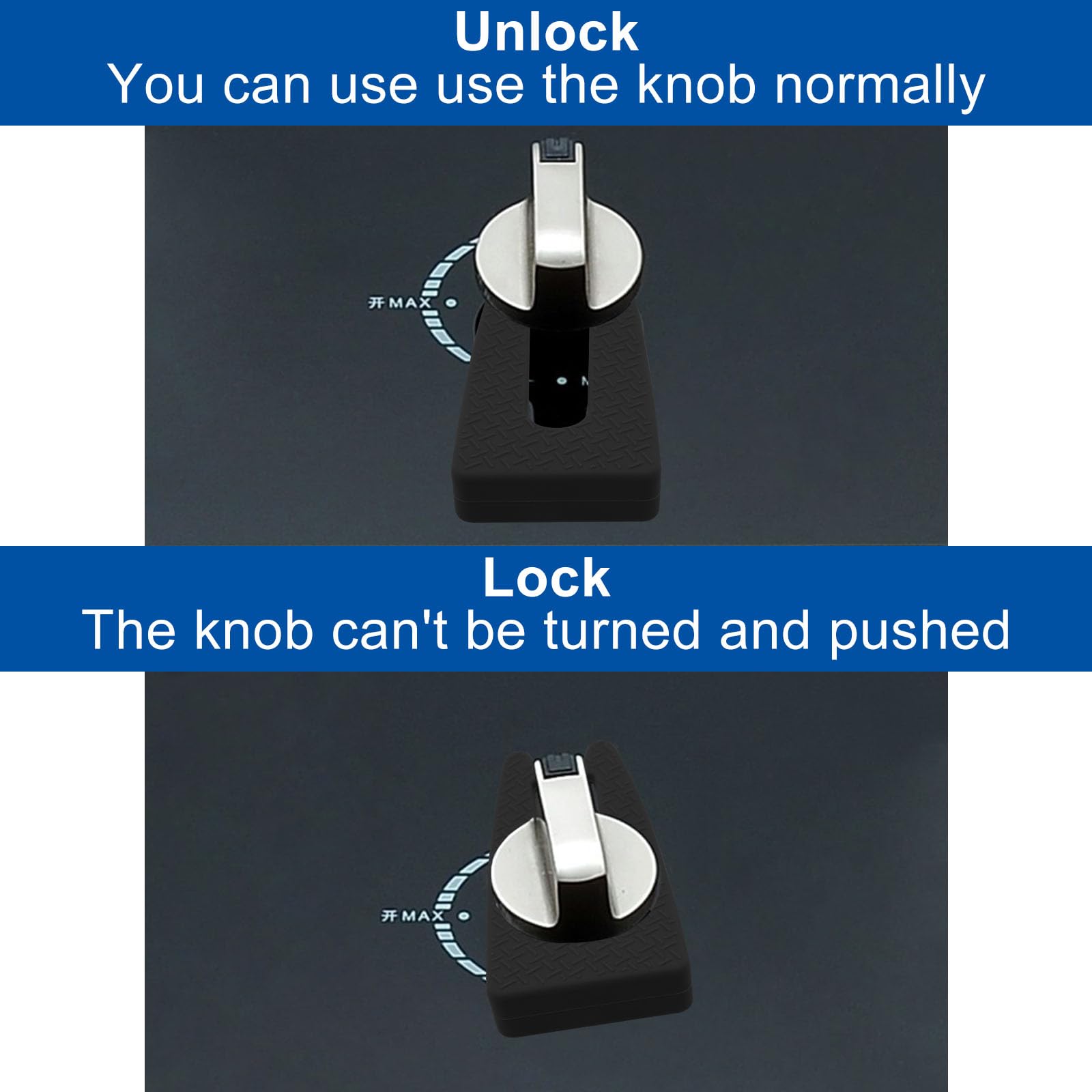 Gas Stove Knob Locks, Oven Lock Child Safety Gas Stove Knob Covers, Gas Stove Child Safety Knob Locks Childproof Baby Proofing Oven Safety Lock No Tools Need (6pcs, Black)