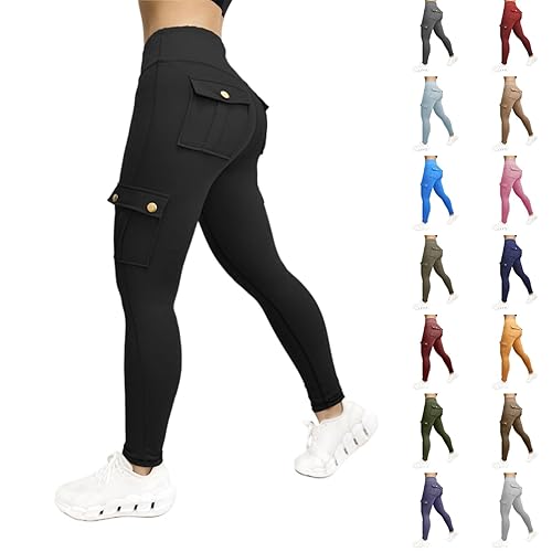 Leggings with Pockets Women High Waisted Womens Leggings Tummy Control Workout Legging with Pockets for Yoga, Running, Gym or Lounging Yoga Pants for Women Orange