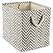 DII Woven Paper Storage Basket or Bin, Collapsible & Convenient Home Organization Solution for Office, Bedroom, Closet, Toys, & Laundry (Medium – 15x10x12”), Gray Chevron
