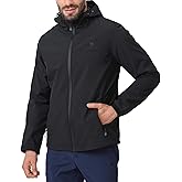CAMEL CROWN Mens Softshell Jacket Fleece Lined Waterproof Windproof Lightweight Outerwear Full Zip Hiking Work Travel