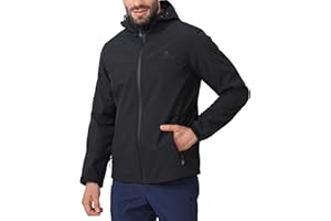 CAMEL CROWN Mens Softshell Jacket Fleece Lined Waterproof Windproof Lightweight Outerwear Full Zip Hiking Work Travel