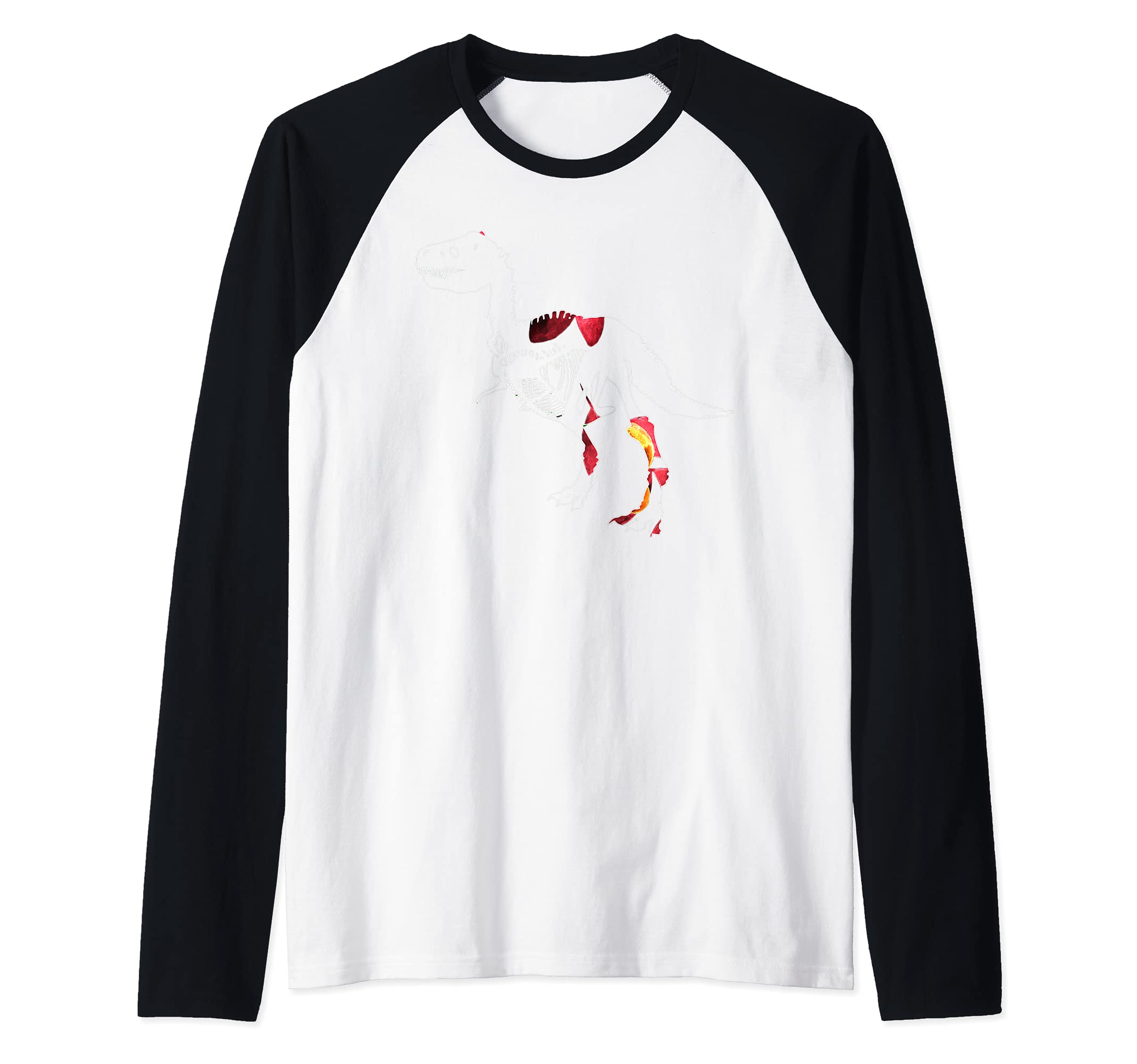 Tyrannosaurus Rex Animal T-Rex Creepy Dinosaur Raglan Baseball Tee