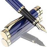 Tiankool Luxury Fountain Pen,Fine Nib, Exquisite Pen Gift Set for Men&Women-Includes 10 Ink Cartridges&Ink Converter- Nice Pens - Blue
