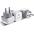 Ceptics Denmark Travel Adapter Plug with Dual Usa Input - Power - Type K (3 Pack) - Ultra Compact - Safe Grounded Perfect for Cell Phones, Laptops, Camera Chargers and More (CT-20)