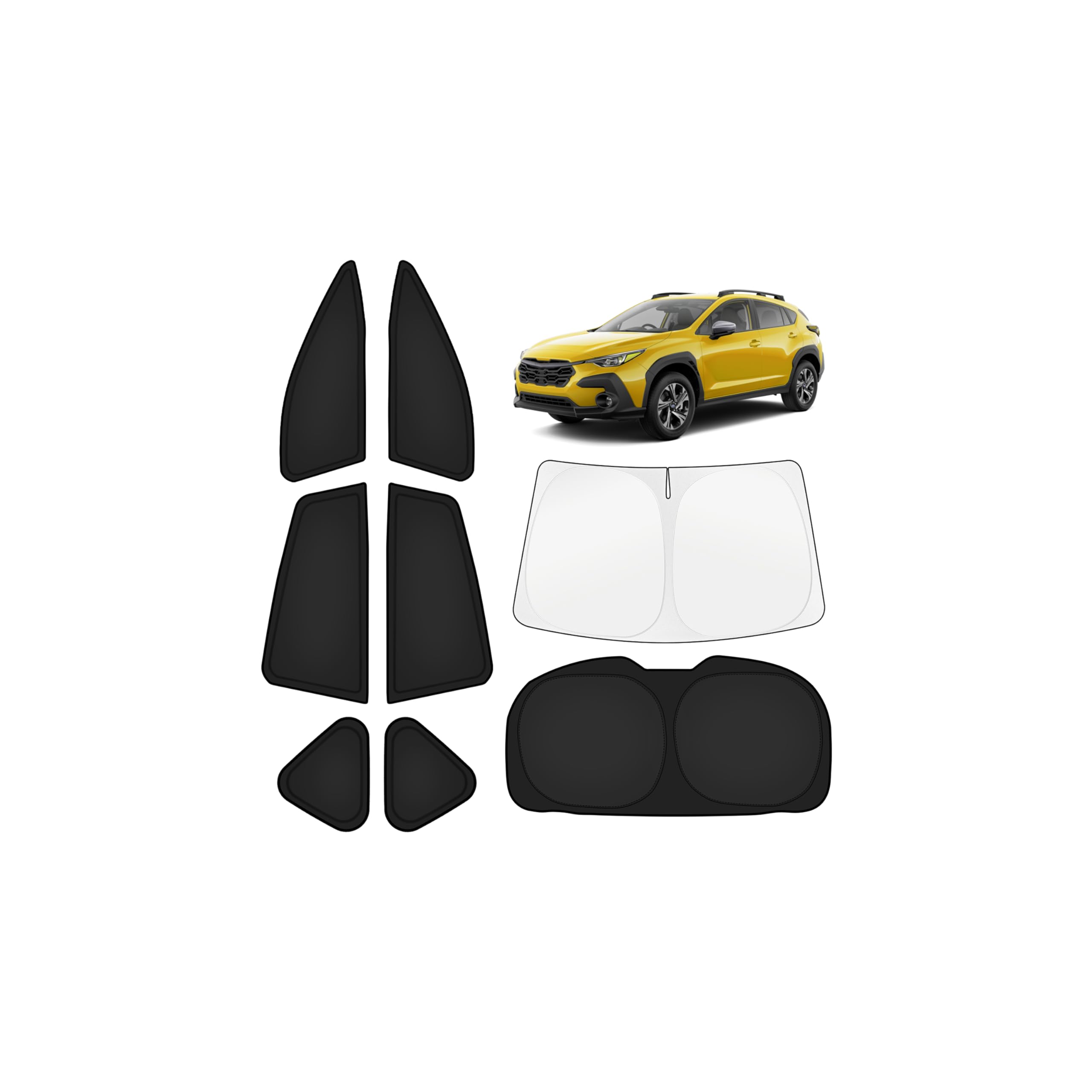 Photo 1 of KUST Car Window Shades for Subaru Crosstrek 2024-2025 2026 Windshield Sun Shade Side Window Cover UV Block Privacy Protection Crosstrek Accessories Foldable Front Rear Full Set 8PCS