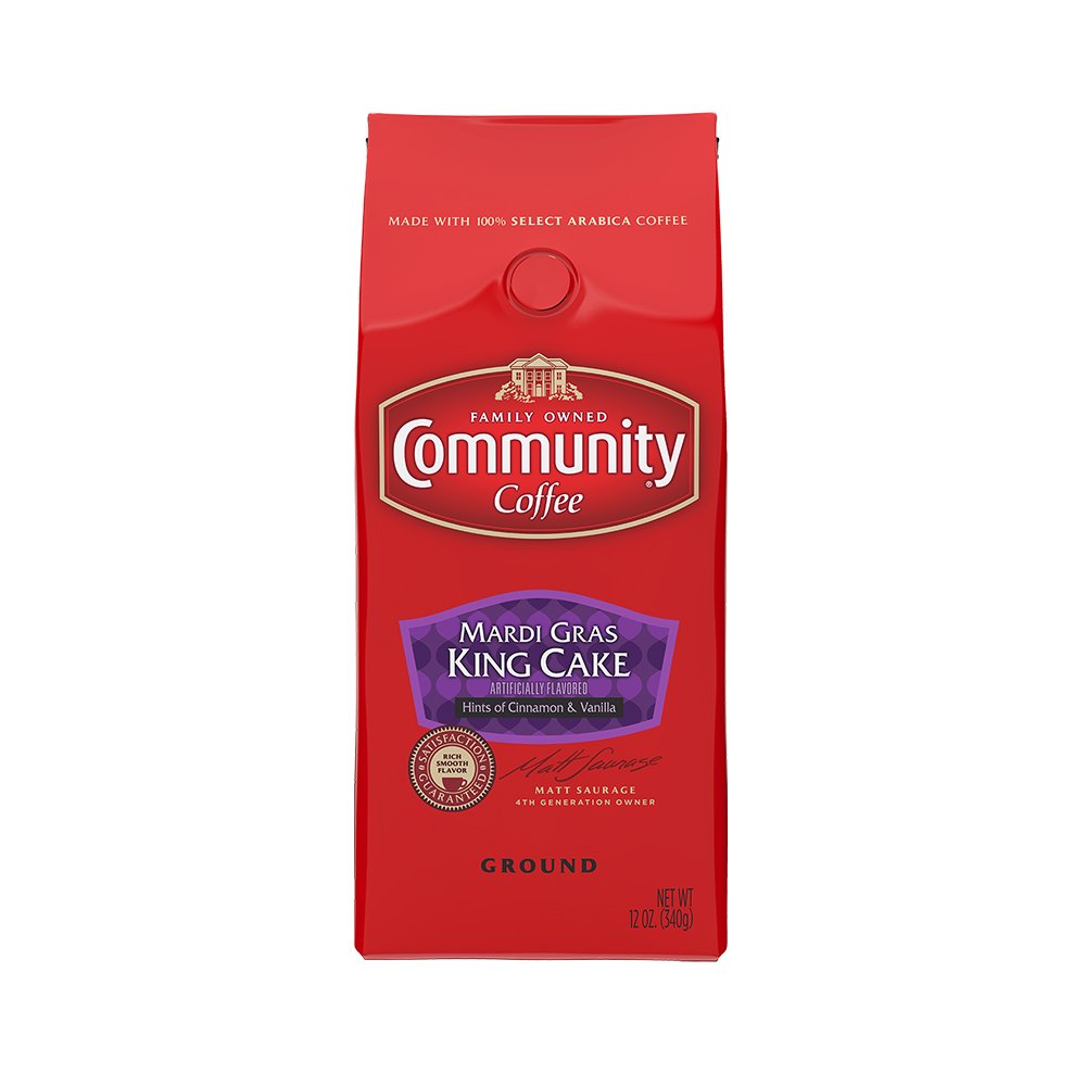 Community Coffee Mardi Gras King Cake Box of 12 Kcups Limited Time