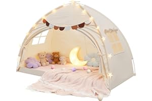 JWPEHOE Bed Tent Twin Full Size Bed Tent for Kids Foldable Bunk Canopy Tents Privacy Space Blackout Toddler Sleeping Tents Breathable Portable Cottage Drafty Room for Indoor Bedroom