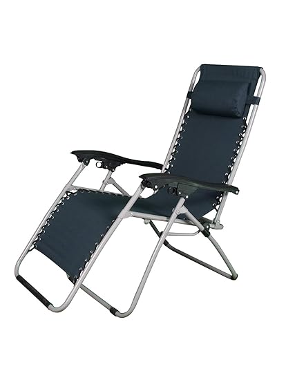 Story@Home Adjustable Folding Lounge Recliner Folding Chair (Navy Blue)