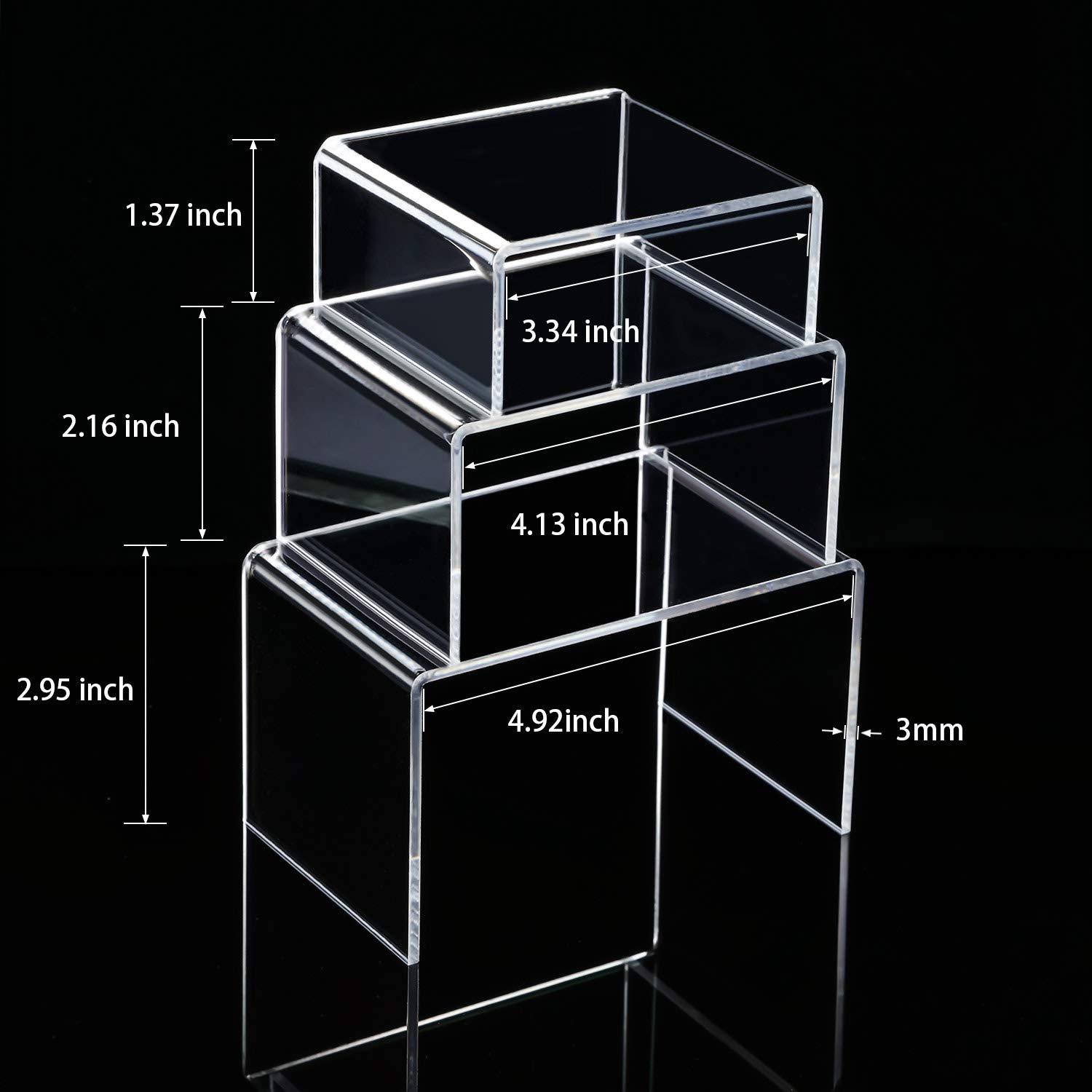 Chuangdi 2 Sets Acrylic Display Risers, Clear Product Stand - Image 3