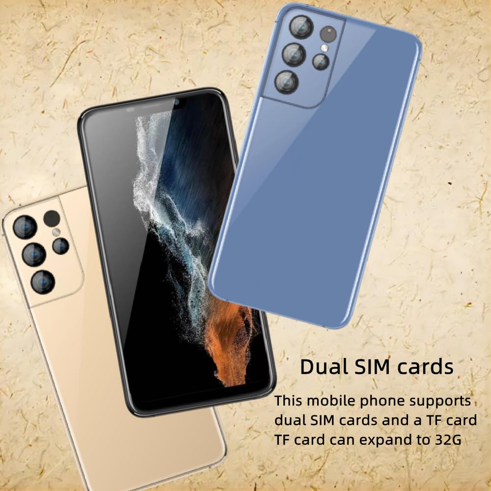 Unlocked Cell Phone，s22u，Android Smartphone ，Dual SIM Card，1GB RAM 16GB ROM，Only Supports Dual SIM Card Frequency Band of 3GWCDMA ：850/2100MHZ，6.11 inch Screen9(Blue)