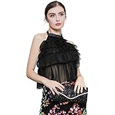 ROYAL SMEELA Women’s Elegant Sleeveless Halter Neck Blouse Shirt Tank Top Backless Tops Shirts for Women Summer Crop Top