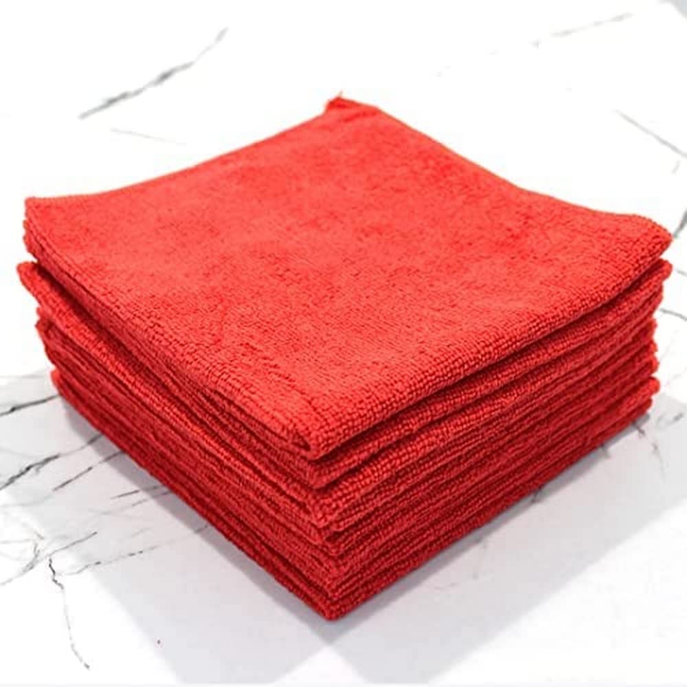 Pegasus Textiles Microfibre Cloth 10-Piece, 40 cm x 40 cm Size, Red
