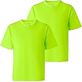 ProtectX 2-Pack High Visibility Short Sleeve T-Shirts for Men Women Comfortable Cotton Blend Athletic Shirt
