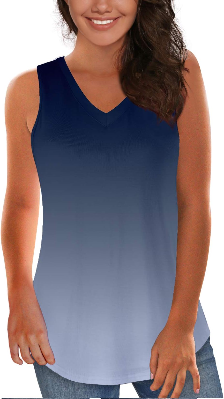 NIASHOT Women's Sleeveless V-Neck Criss Cross Soft Casual Summer Tank Tops