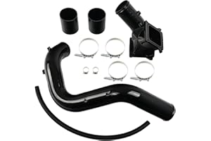 higehio 3'' Inch High Flow Intercooler Pipe & Y-Bridge Kit Compatible with 2006-2010 GM 6.6L LBZ/LMM Duramax Diesel Black