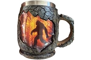 Bigfo-ot Forest Fire Mug, 3D Vintage Sasquatch Bigf-oot Outdoor Coffee Gifts Cup Campfire Mug, Special-Mugs for Camping Kitch