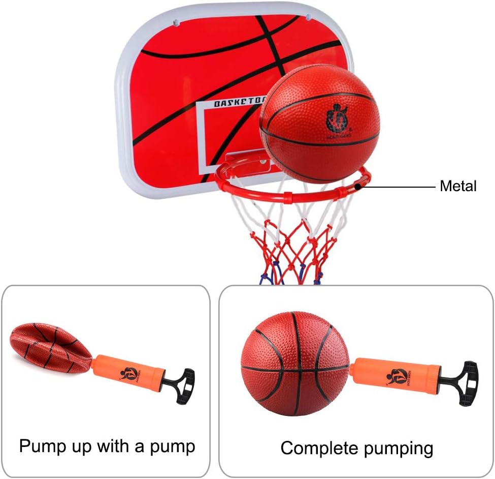 Dreamon Kids Basketball Hoop and Backboard Set,Wall Mounted with Net Ball and Pump Portable Indoor Outdoor Sport Toys for Kids: Sports & Outdoors