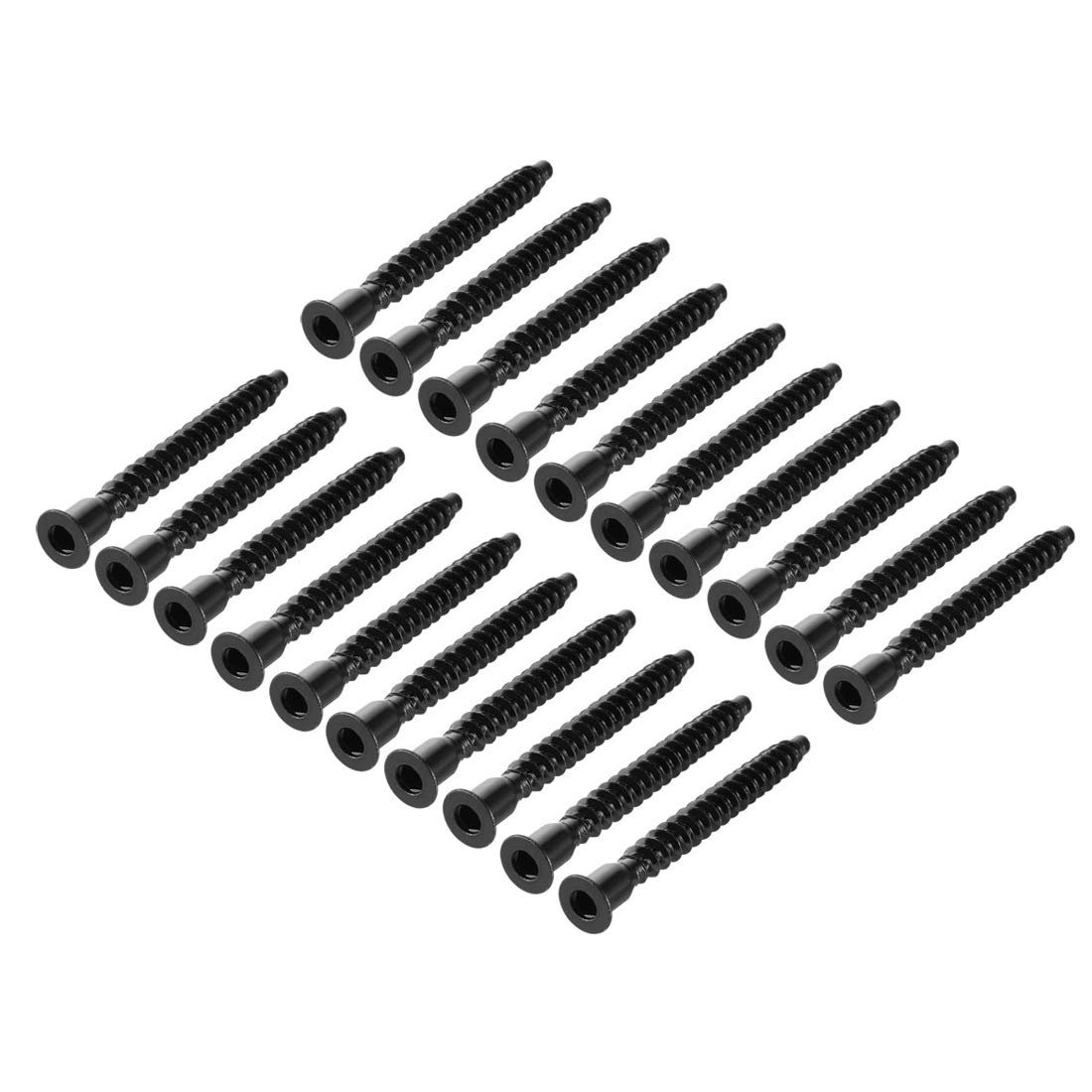 sourcing map Furniture Confirmat Screw 7x69mm Hex Socket Wood Screws Powder Coated 20pcs