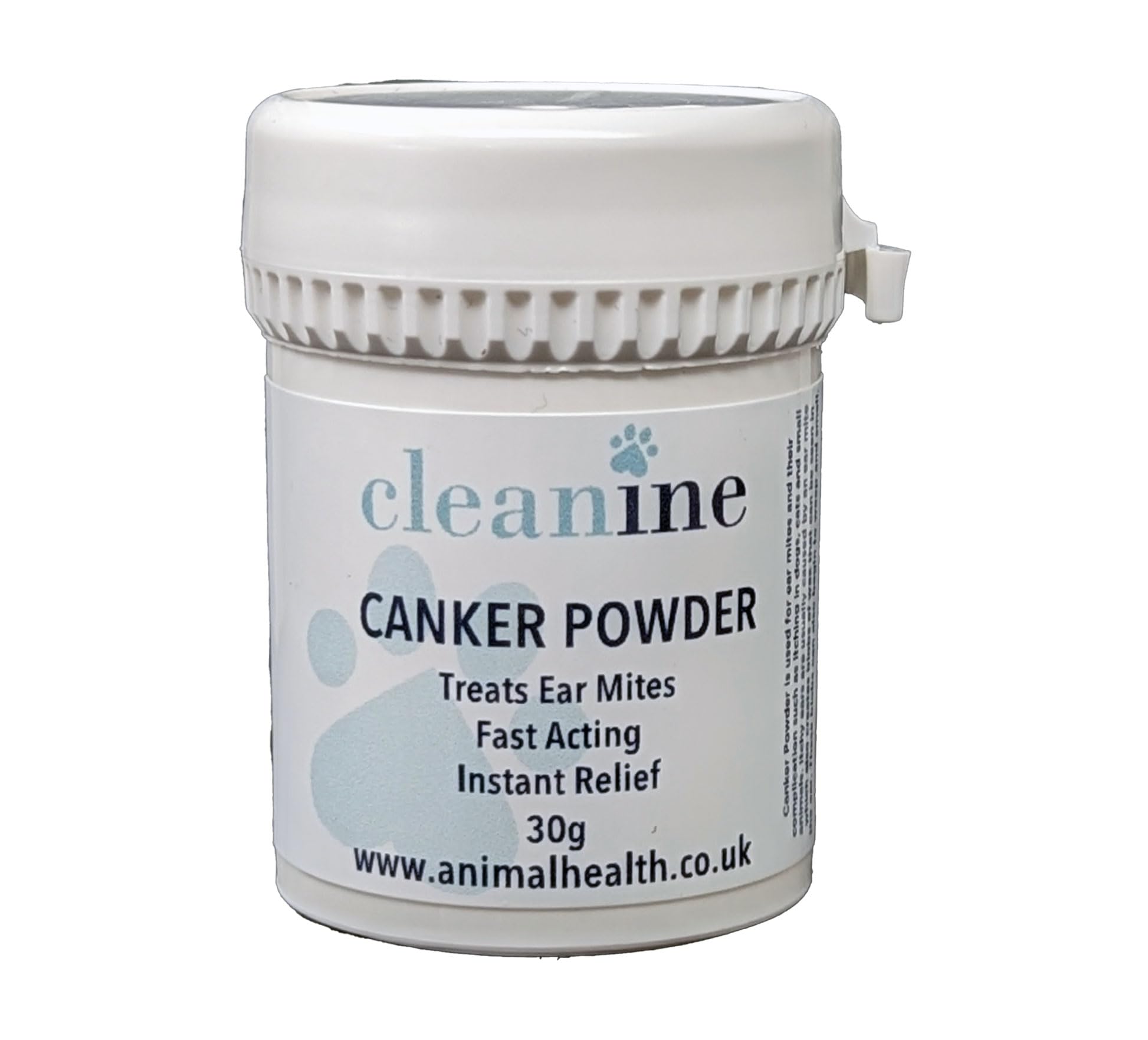 Cleanine Ear Mite Powder Fast Acting Stops Discomfort, Head Shaking, Wax, Mites Gunk & Ear Odour For Dogs, Cats, Horses, Rabbits and Small Animals (30g)