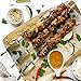 MiiKO Metal BBQ Kabob skewers - 8 Extra Long 16 inch Stainless Steel Grill skewers with Sliding Handles & Recipe e-Book