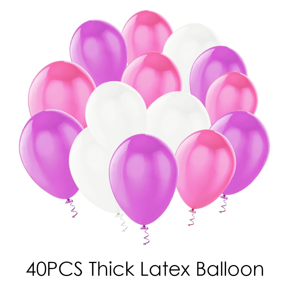 Amteker Party Birthday Decorations, Happy Birthday Banner Flags, 9 Tissue Paper PomPoms, 40 Latex Balloons, 20 Heart Balloons, for Birthday, Wedding, Baby Shower, Parties, Main Decorations
