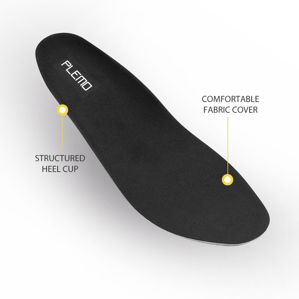 Plemo Gel Sports Shoe Insoles for Men, One Size Fits All with Cushioning Arch Support (Men Size 8 - 12)