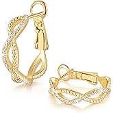 vuiikhir 14K Gold Earrings for Women Gold Hoop Earrings for Women Twisted Hoop Earring for Womens Hoops with Cubic Zirconia Lightweight Hoops Earring for Womens 20/25/30/40/50mm