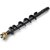 6-inch Rock Auger Bit with 2-inch Hex Drive, Heavy Duty Earth Drilling Tool, Black