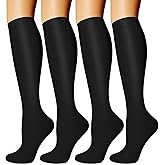 BLONGW Compression Socks for Women & Men Circulation (4 Pairs) 15-20 mmHg is Best Support for Nurses Running Hiking Travel