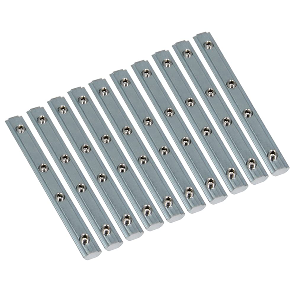 Yeebyee Straight Line Connector 3.9"Joint Bracket with Screw for 0.24" Slot 2020 Series Aluminum Extrusion Profile, 10pcs/Pack (Silver-Straight Bracket-20Series) — image 1
