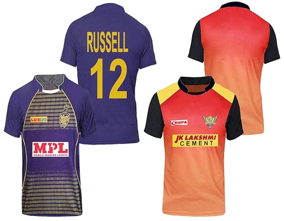 Buy RJM kkr Jersey 2021 ipl and srh Jersey 2020 ipl for Kids & Mens Pack of 2 (Medium 38) at 