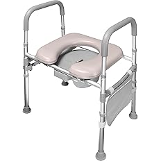 Photo 1 of 3 in1 Aluminum Bedside Commode, Standard Seat, Portable Toilet,400 lbs,Toilet Frames with Seat,with Sack (Standard)
