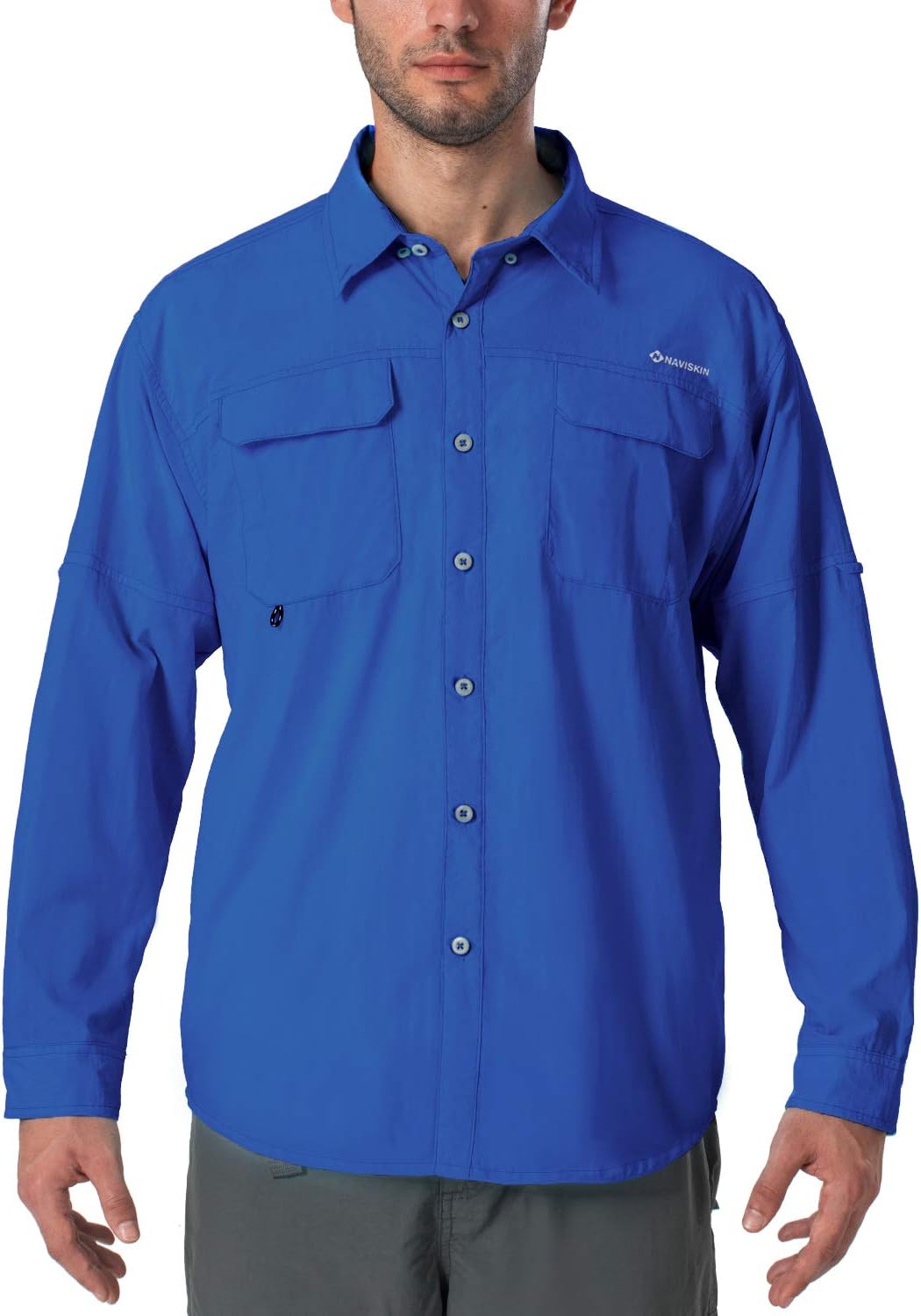 Naviskin Men's UPF 50+ Sun Protection Outdoor Long Sleeve Shirt Lightweight Quick-Dry Cooling Fishing Shirts : Clothing