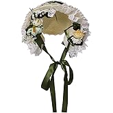 COSDREAMER Girls Women Victorian Bonnets Lace Flowers Tea Party Hats