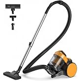 OLIXIS Canister Vacuum Cleaner for Home, 16Kpa Corded Vacuum Cleaner | Washable HEPA Filter, 12.14 ft Automatic Retractable Cord, Bagless Vacuum for Hard Floor &amp; Carpet, Portable Design, Yellow
