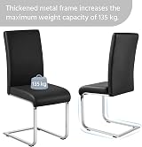 Yaheetech 6-Piece Faux Leather Dining Chairs High Back Black view 8