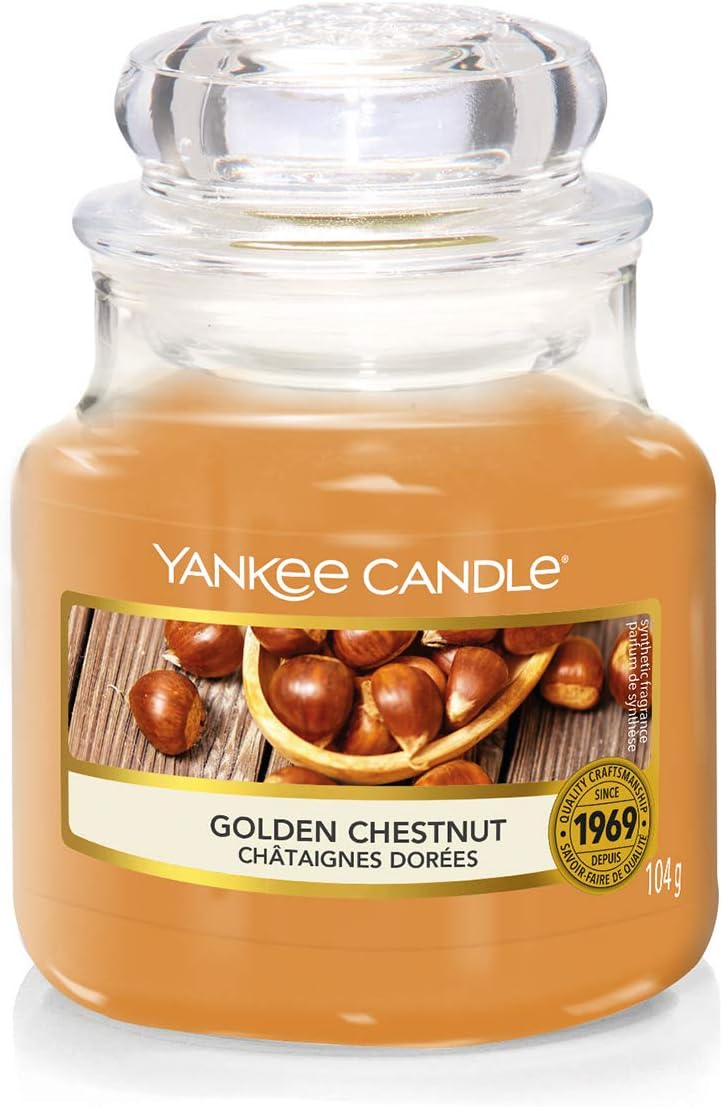 Yankee Candle Small Jar Scented Candle, Golden Chestnut, Farmers