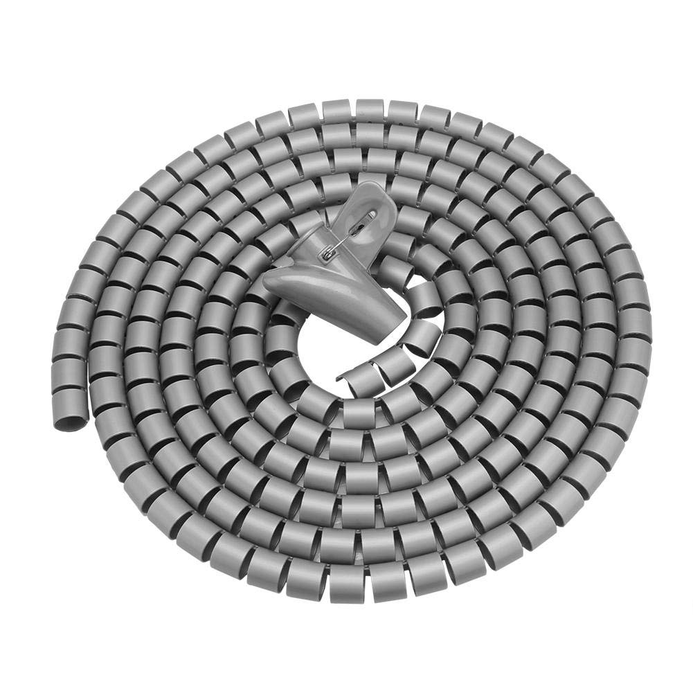 1.5m Length Coiled Cable Trunking 16/22/28mm White Black Silver Cable Management Solution