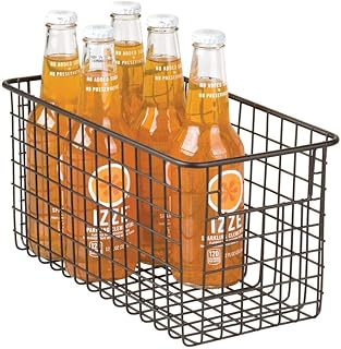 mDesign Allzweckkorb aus Metalldraht – flexibler Aufbewahrungskorb für die Küche, Vorratskammer etc. – 30,5 cm x 15,2 cm x 15,2 cm – kompakter Drahtkorb mit Griffen – bronzefarben