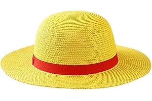 Luffy Straw Hat for Men Women, Multifunctional Luffy Cosplay with String Sun Beach Party Travel Performance Costume Straw Hat